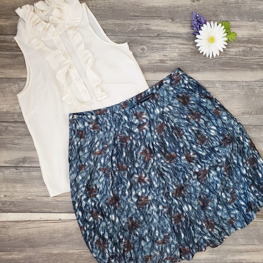 Banana Republic Abstract 100% Silk Skirt
